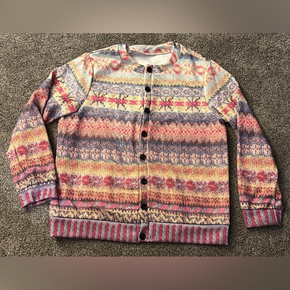 Colorful Patterned Cardigan